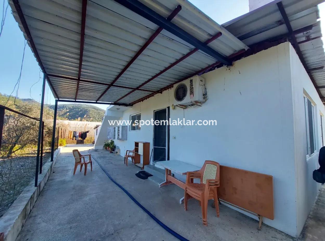 Ortaca Okçular 3 000M2 Land, 100 M2 2 1 Detached Unfurnished House For Rent