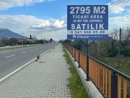 Antalya - Izmir Main Road Zero Fuel Station Suitable Net 2800M2 Commercial Zoned Land For Sale In Köyceğiz